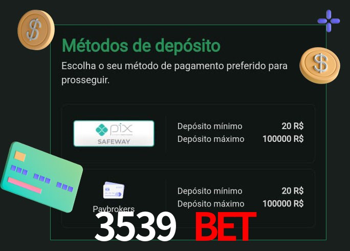 O cassino 3539 Bet oferece uma grande variedade de métodos de pagamento